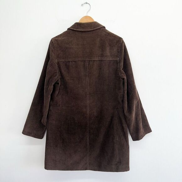 J. Crew Women’s Dark Brown Corduroy 4 Button Collar Y2K 90s Chore Coat - Picture 3 of 12